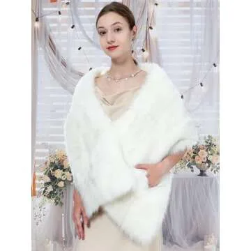 LA CARRIE Faux Fur Wedding Shawl for Women - Elegant Accessory