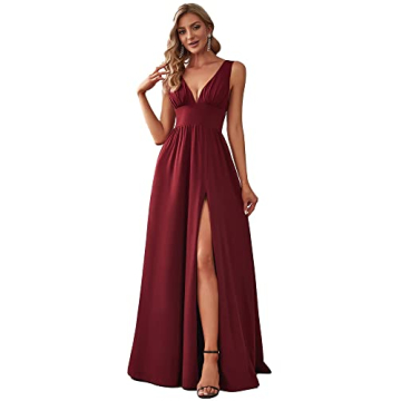 Stylish Ever-Pretty Burgundy Bridesmaid Dress for Weddings