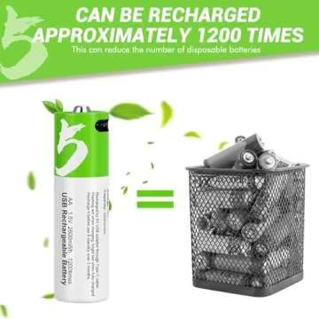 TOPUSSE 1.5V USB Rechargeable AA Batteries for Blink Camera