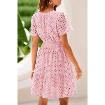 PRETTYGARDEN Womens 2024 Cute Summer Short Dress A Line