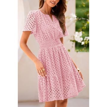 PRETTYGARDEN Womens 2024 Cute Summer Short Dress A Line