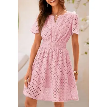 PRETTYGARDEN Womens 2024 Cute Summer Short Dress A Line