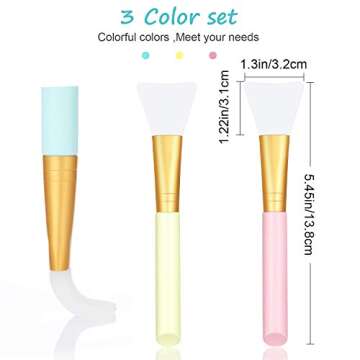 Boao 12 Pieces Silicone Face Mask Brushes, Soft Silicone Facial Mud Mask Applicator Brush for Sleepi...