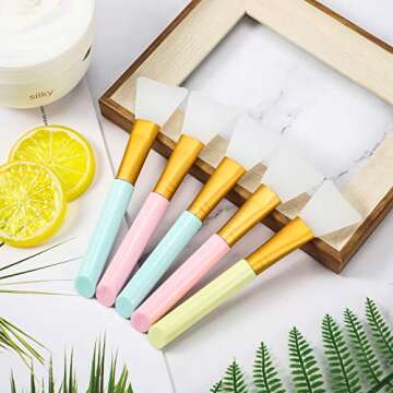 Boao 12 Pieces Silicone Face Mask Brushes, Soft Silicone Facial Mud Mask Applicator Brush for Sleeping Mask, Mud Mask, Hairless Body Lotion and Body Butter Beauty Tools