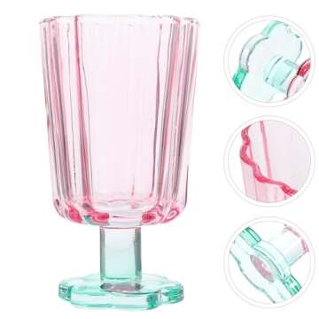 Luxshiny Vintage Glass Goblets for Weddings and Parties