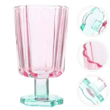 Luxshiny Vintage Glass Goblets for Weddings and Parties