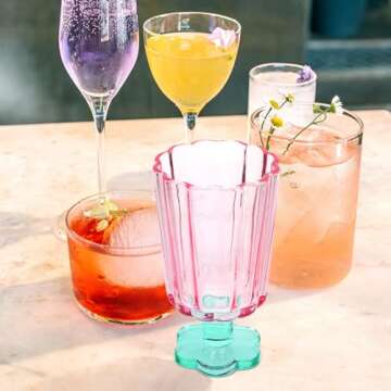 Luxshiny Vintage Glass Goblets for Weddings and Parties