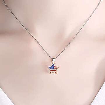BronaGrand 30pcs American Flag Charms for DIY Jewelry Making