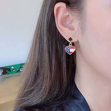 BronaGrand 30pcs American Flag Charms for DIY Jewelry Making