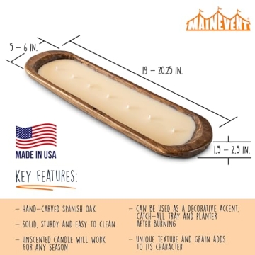 Wooden Dough Bowl Candle 20 Inch, Farmhouse Dough Bowl Candle, Table Centerpiece Wooden Dough Bowl Soy Candle, Wooden Bowl Candle Boat Wooden Candle Bowl, Bread Bowl Candle, Farmhouse Candle