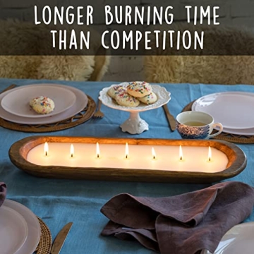 Wooden Dough Bowl Candle 20 Inch, Farmhouse Dough Bowl Candle, Table Centerpiece Wooden Dough Bowl Soy Candle, Wooden Bowl Candle Boat Wooden Candle Bowl, Bread Bowl Candle, Farmhouse Candle