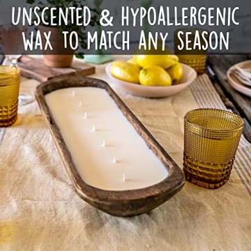 Wooden Dough Bowl Candle 20 Inch, Farmhouse Dough Bowl Candle, Table Centerpiece Wooden Dough Bowl Soy Candle, Wooden Bowl Candle Boat Wooden Candle Bowl, Bread Bowl Candle, Farmhouse Candle