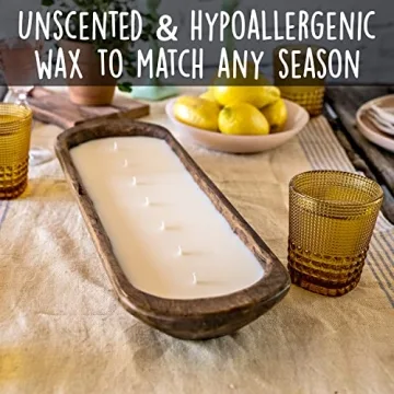 Wooden Dough Bowl Candle 20 Inch, Farmhouse Dough Bowl Candle, Table Centerpiece Wooden Dough Bowl Soy Candle, Wooden Bowl Candle Boat Wooden Candle Bowl, Bread Bowl Candle, Farmhouse Candle