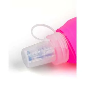 WRELS Folding Soft Flask Portable Collapsible Running Lightweight Water Bottle for Outdoor Sports,Travel with Mouthpeice Cover