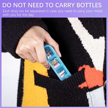 Odaro Weekly Pill Organizer 4 Times a Day, Daily Pill Box 7 Day, Large Travel Pill Case with 28 Compartment to Hold Medicine, Vitamin and Supplement - White Case