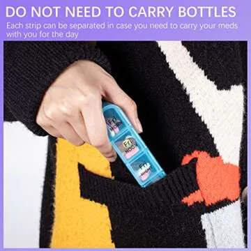 Odaro Weekly Pill Organizer 4 Times a Day, Daily Pill Box 7 Day, Large Travel Pill Case with 28 Compartment to Hold Medicine, Vitamin and Supplement - White Case