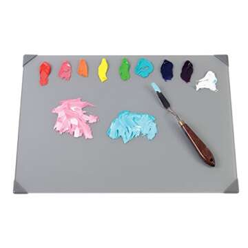 New Wave POSH Glass Artist Palette | Neutral Grey, 12 x 16 inches, Paint Palette, Painting Palette, ...