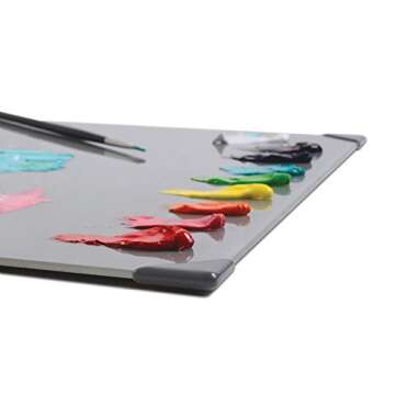 New Wave POSH Glass Artist Palette | Neutral Grey, 12 x 16 inches, Paint Palette, Painting Palette, Glass Palette, for Use with All Art Media, Oil Paint Palette, Made in USA