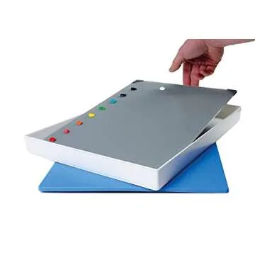 New Wave POSH Glass Artist Palette | Neutral Grey, 12 x 16 inches, Paint Palette, Painting Palette, Glass Palette, for Use with All Art Media, Oil Paint Palette, Made in USA