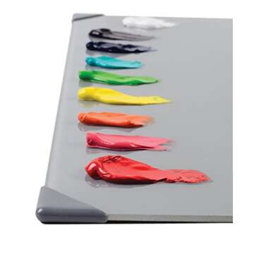 New Wave POSH Glass Artist Palette | Neutral Grey, 12 x 16 inches, Paint Palette, Painting Palette, Glass Palette, for Use with All Art Media, Oil Paint Palette, Made in USA