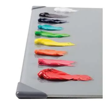 New Wave POSH Glass Artist Palette | Neutral Grey, 12 x 16 inches, Paint Palette, Painting Palette, Glass Palette, for Use with All Art Media, Oil Paint Palette, Made in USA