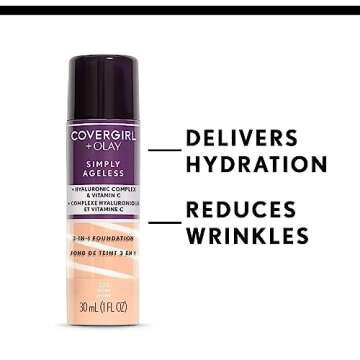 CoverGirl Simply Ageless 3-in-1 Foundation, Hydrating & Matte
