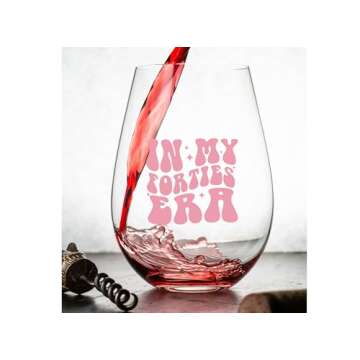 In My 40s Era Wine Glass - Perfect 40th Birthday Gift