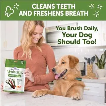 WHIMZEES by Wellness Value Box Natural Dental Chews for Dogs, Long Lasting Treats, Grain-Free, Freshens Breath, Large Breed, 24 count