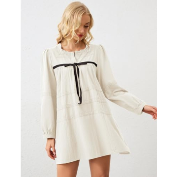 Chic MISSACTIVER Flowy Mini Dress with Puff Sleeves