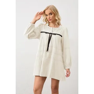 Chic MISSACTIVER Flowy Mini Dress with Puff Sleeves