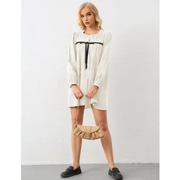 Chic MISSACTIVER Flowy Mini Dress with Puff Sleeves