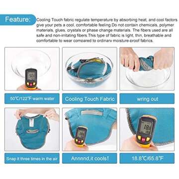 Hifrenchies Cooling Harness Vest for Dogs French Bulldog Summer Cooling Vest Outdoor Dog Jacket Safety Reflective Vest Cooler Jacket Sun-Proof Pet Coat Vest for Frenchie(L)