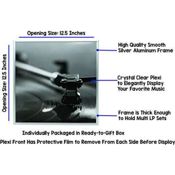 Silver Music Album Frame Set for LP Display - 2-Pack