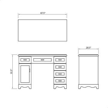 Beauty Manicure Station Nail Spa Manicure Table With Extracting Dust Vent - Paris - White