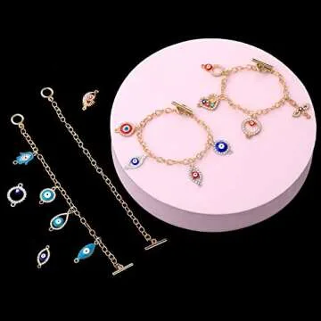 Prasacco 12 Pcs Bracelet Chains for Jewelry Making, Chain Bracelet for Women, Link Chain Bracelets with OT Toggle Clasp, Charm Bracelets for Jewelry Making (Gold)