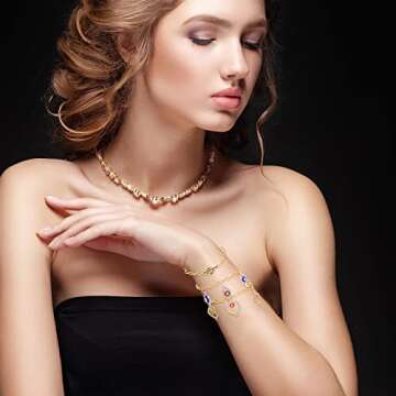 Prasacco 12 Pcs Bracelet Chains for Jewelry Making, Chain Bracelet for Women, Link Chain Bracelets with OT Toggle Clasp, Charm Bracelets for Jewelry Making (Gold)