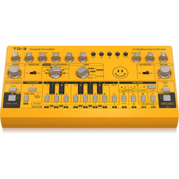 Behringer TD-3-AM Analog Bass Line Synthesizer with VCO/VCF in Yellow