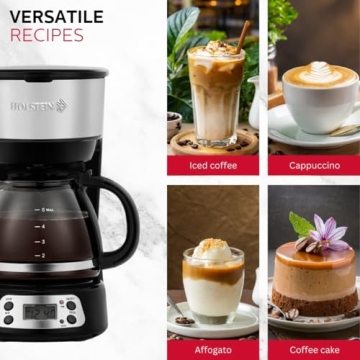 Holstein 5-Cup Programmable Coffee Maker with Auto Pause