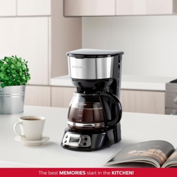 Holstein 5-Cup Programmable Coffee Maker with Auto Pause