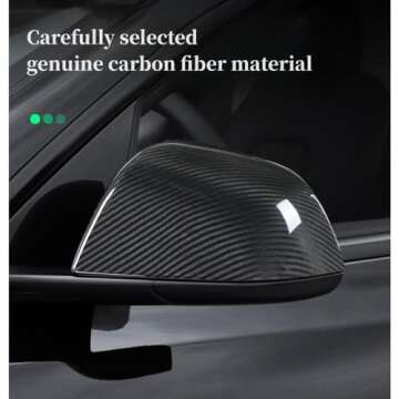 USEBAST Real 3K 240G Dry Carbon Fiber Tesla side mirror cover for Tesla Model Y 2017-2024 3K Real tesla model Y Carbon Fiber 2PCS for Model Y Accessories