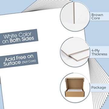 Golden State Art 8x10 Backing Boards Pack of 100