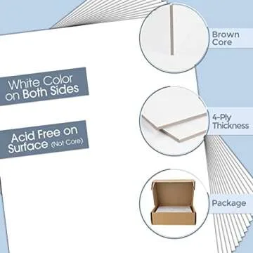 Golden State Art 8x10 Backing Boards Pack of 100