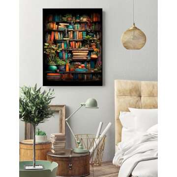 Eiazuiks Diamond Painting Kits for Adults, Books 5D DIY Diamond Art Kits Full Drill Diamond Dots for Gift Wall Decor and Relaxation Gem Arts 12x16 inch