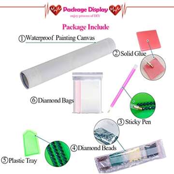 Eiazuiks Diamond Painting Kits for Adults, Books 5D DIY Diamond Art Kits Full Drill Diamond Dots for Gift Wall Decor and Relaxation Gem Arts 12x16 inch