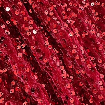 REEMONDE Women's Sequin Skirt Sparkle Stretchy Bodycon Mini Skirts Night Out Party (S, Burgundy)