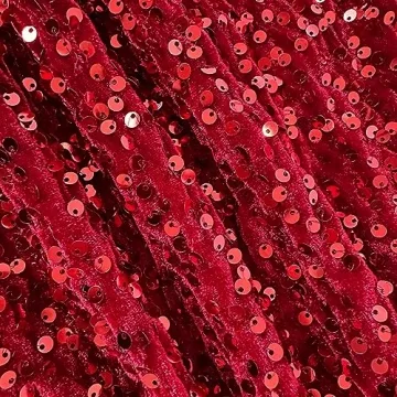 REEMONDE Women's Sequin Skirt Sparkle Stretchy Bodycon Mini Skirts Night Out Party (S, Burgundy)