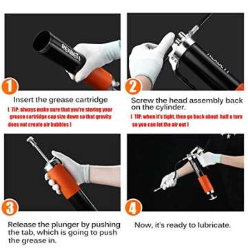 REXBETI Pistol Grip Grease Gun Set - Heavy Duty Performance