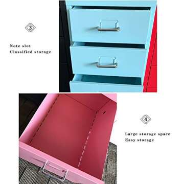 HLR-File Cabinets File Cabinet, 6-Layer Drawer Type Mobile Storage File Cabinet, Metal Metal Storage Cabinet, Data File Cabinet, Commercial Vertical File Cabinet, Used for Office, Study, Family