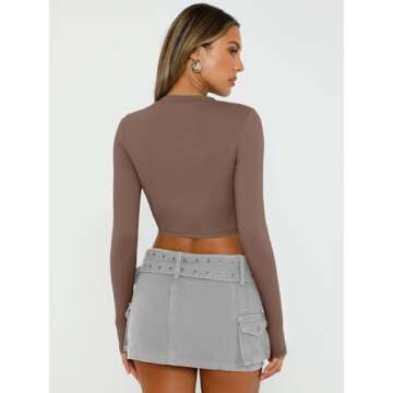 Trendy Queen Long Sleeve Crop Tops for Women 2025