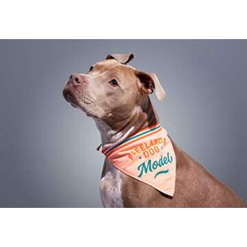 Brass Monkey Freelance Dog Model Dog Bandana – Durable Cotton Pet Bandana, One Size Fits Most – ...